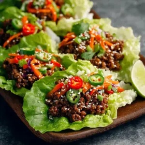 Asian Style Ground Beef Lettuce Wraps