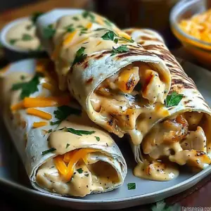 Cheesy Garlic Chicken Wraps