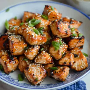 Air Fryer Teriyaki Salmon Bites