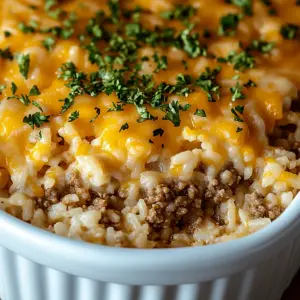 Cheesy Ground Beef and Rice Casserole