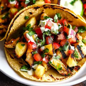 Chicken Tacos with Grilled Pineapple Salsa