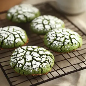 Matcha Crinkle Cookies
