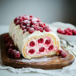 Raspberry Roll Cake