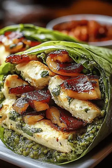 Pesto Chicken Lettuce Wraps