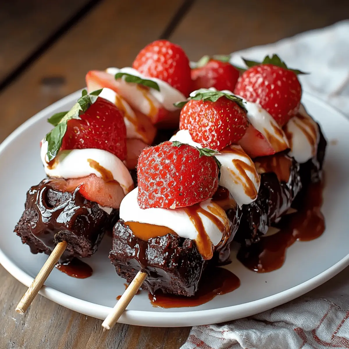 Strawberry Brownie Kabobs