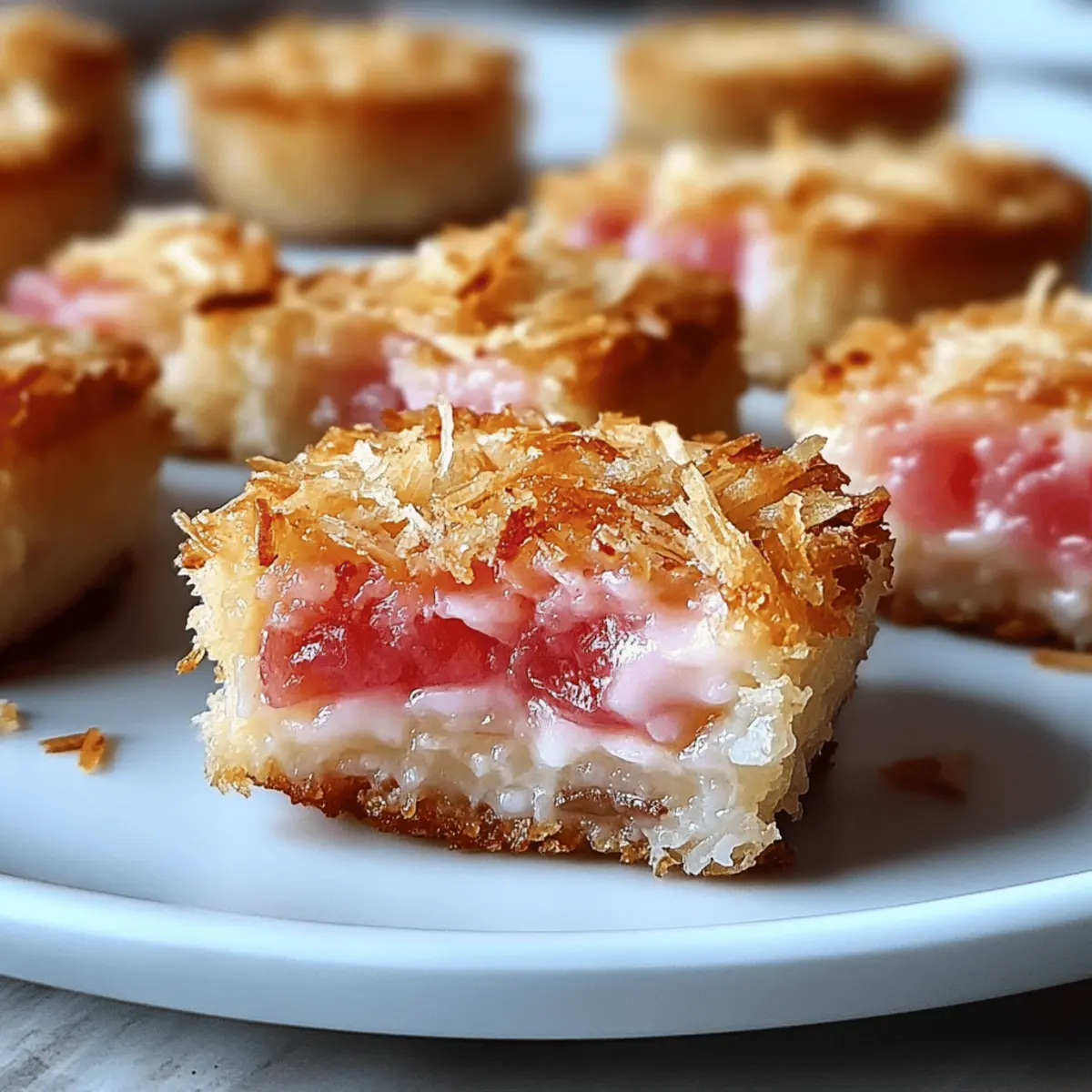 Rhubarb Coconut Macaroon Tarts