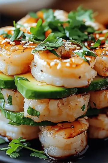 Spicy Shrimp Sushi Stacks