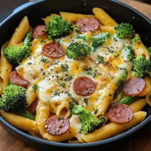 Creamy Kielbasa Broccoli Skillet