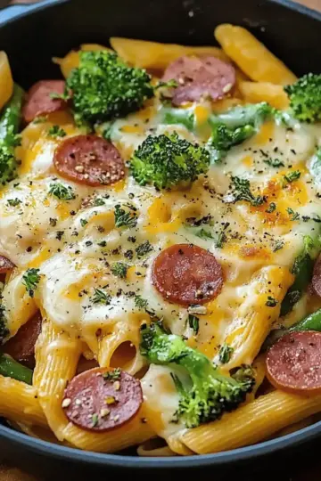 Creamy Kielbasa Broccoli Skillet