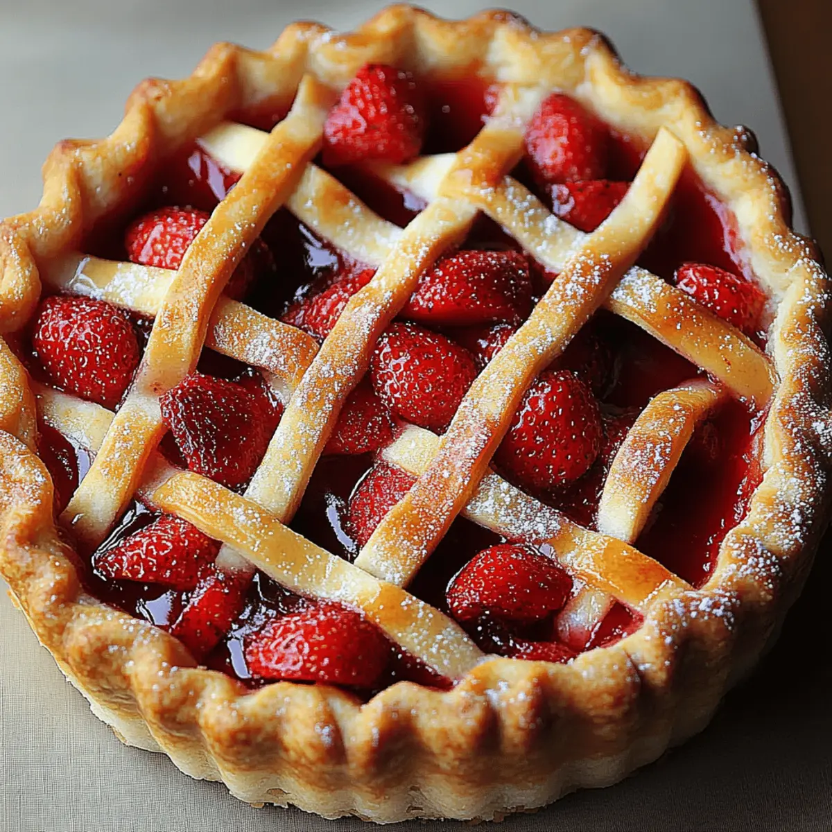 Rustic Sweet Baked Strawberry Pie