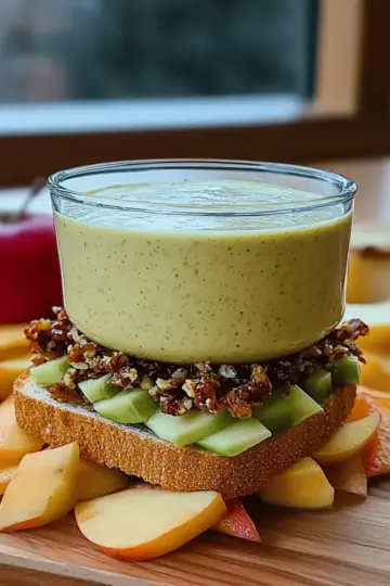 Crunchy Apple Sandwich with Granola & Yogurt Snack
