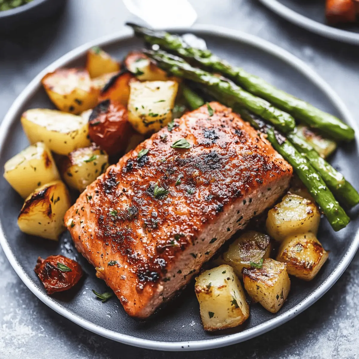 Sheet Pan Salmon and Asparagus with Potatoes