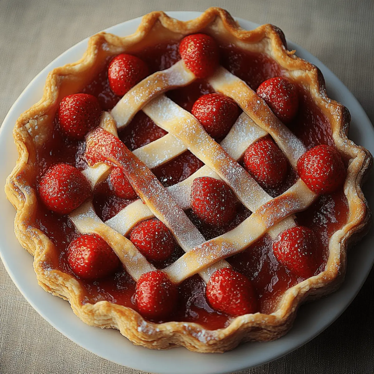 Rustic Sweet Baked Strawberry Pie