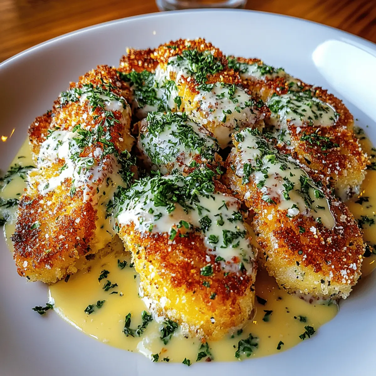 Crispy Parmesan Chicken with Garlic Sauce