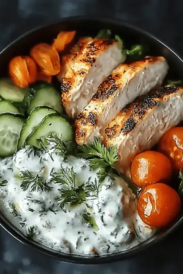 Mediterranean Chicken Tzatziki Bowls