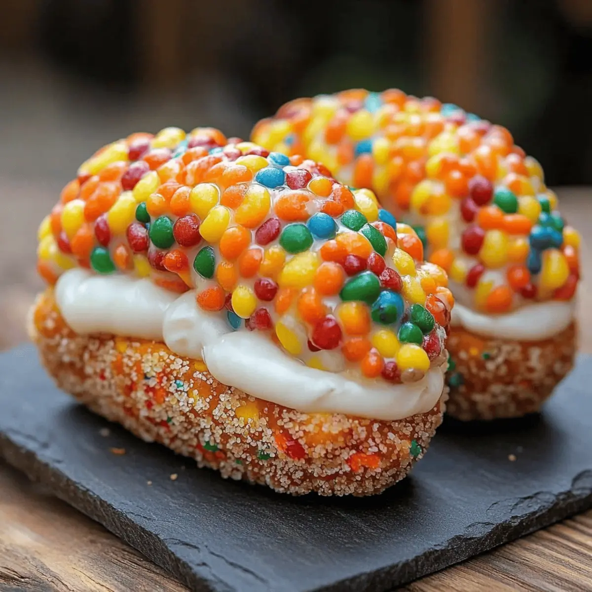 Fruity Pebbles Cheesecake Tacos
