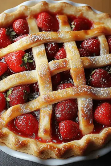 Rustic Sweet Baked Strawberry Pie