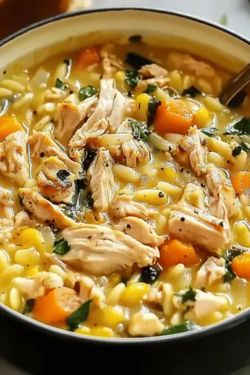 Lemon Chicken Orzo Soup