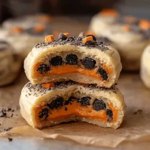 Halloween Oreo Stuffed Chocolate Chip Cookies