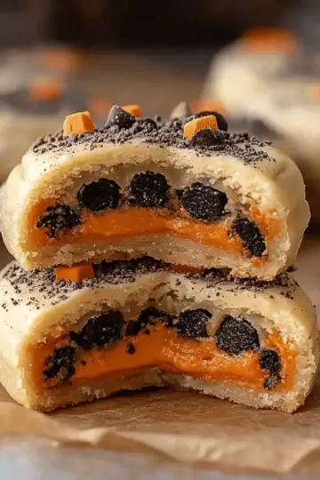 Halloween Oreo Stuffed Chocolate Chip Cookies