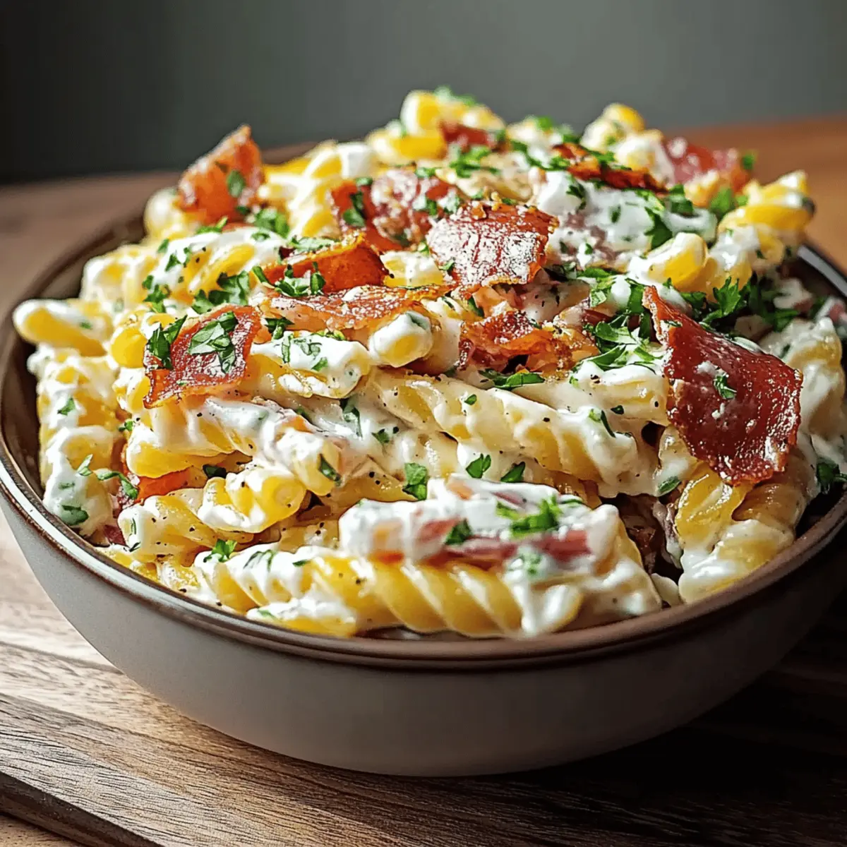 Creamy Bacon Ranch Pasta Salad