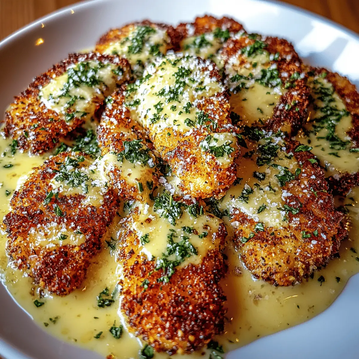 Crispy Parmesan Chicken with Garlic Sauce