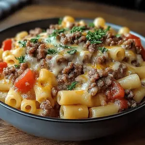 Loaded Cheeseburger Alfredo Pasta
