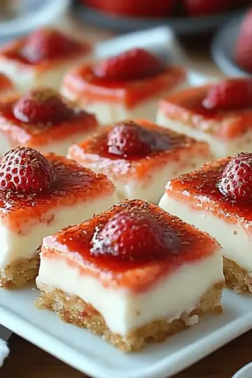 No-Bake Strawberry Cheesecake Bars