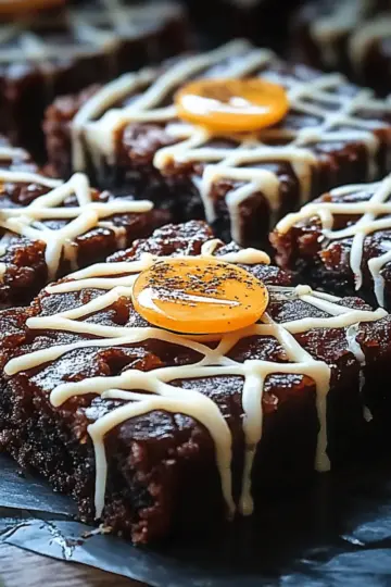 Spooky Spider Web Halloween Brownies