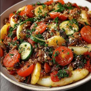 Mediterranean Ground Beef Stir Fry