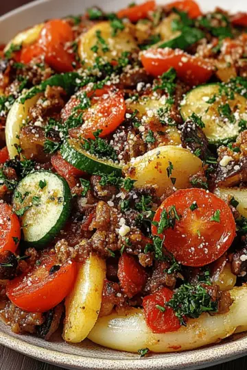 Mediterranean Ground Beef Stir Fry