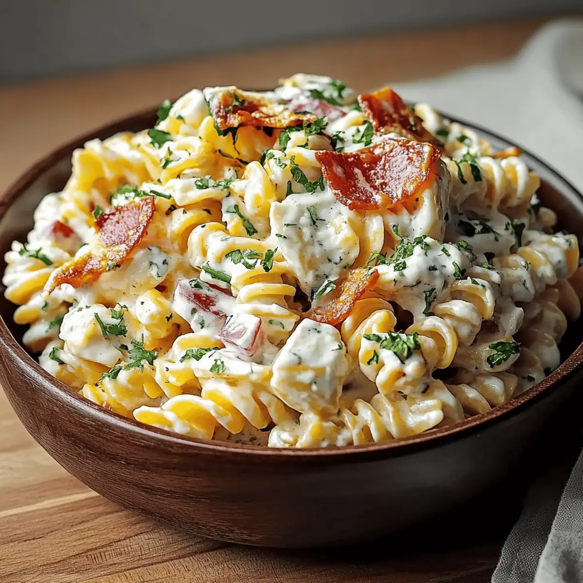 Creamy Bacon Ranch Pasta Salad