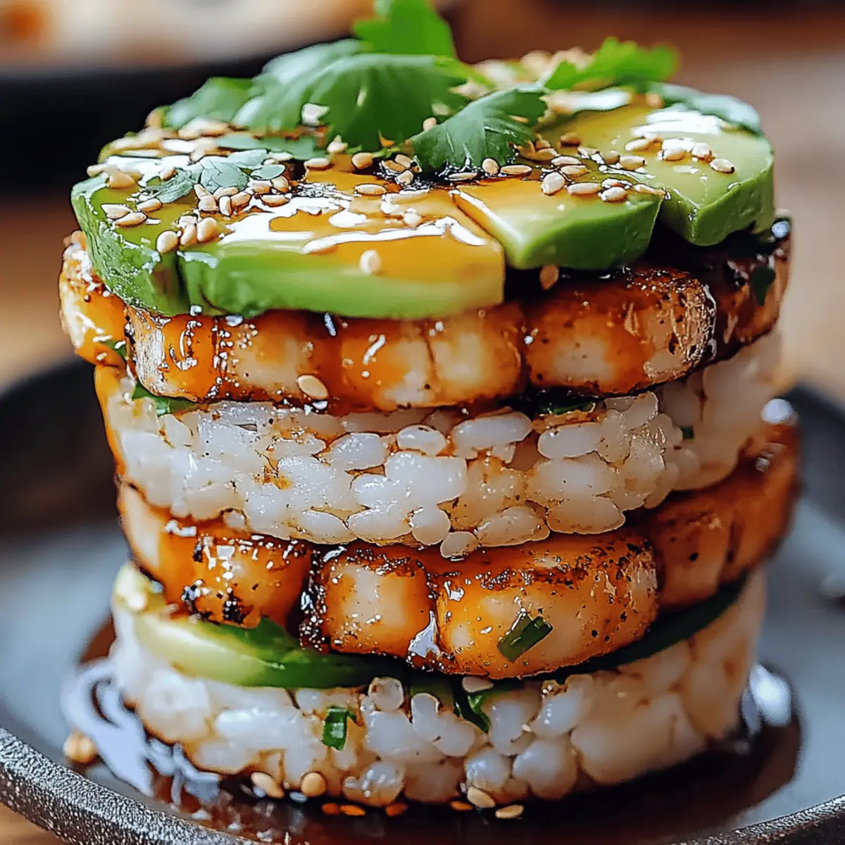 Spicy Shrimp Sushi Stacks