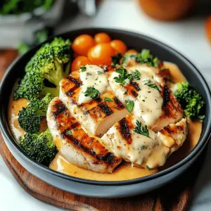 Grilled Chicken & Broccoli Bowls with Creamy Garlic Sauce