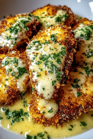 Crispy Parmesan Chicken with Garlic Sauce