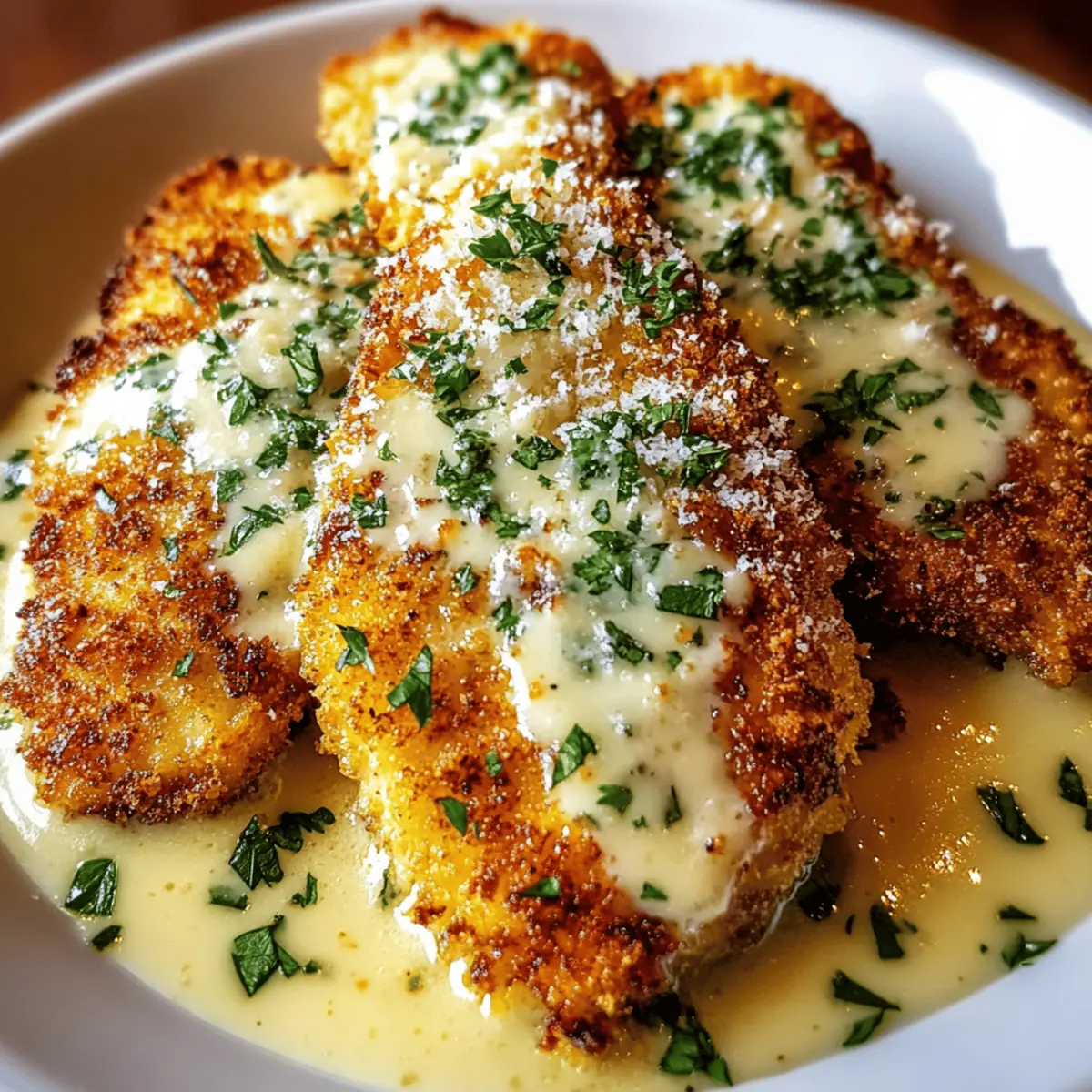 Crispy Parmesan Chicken with Garlic Sauce