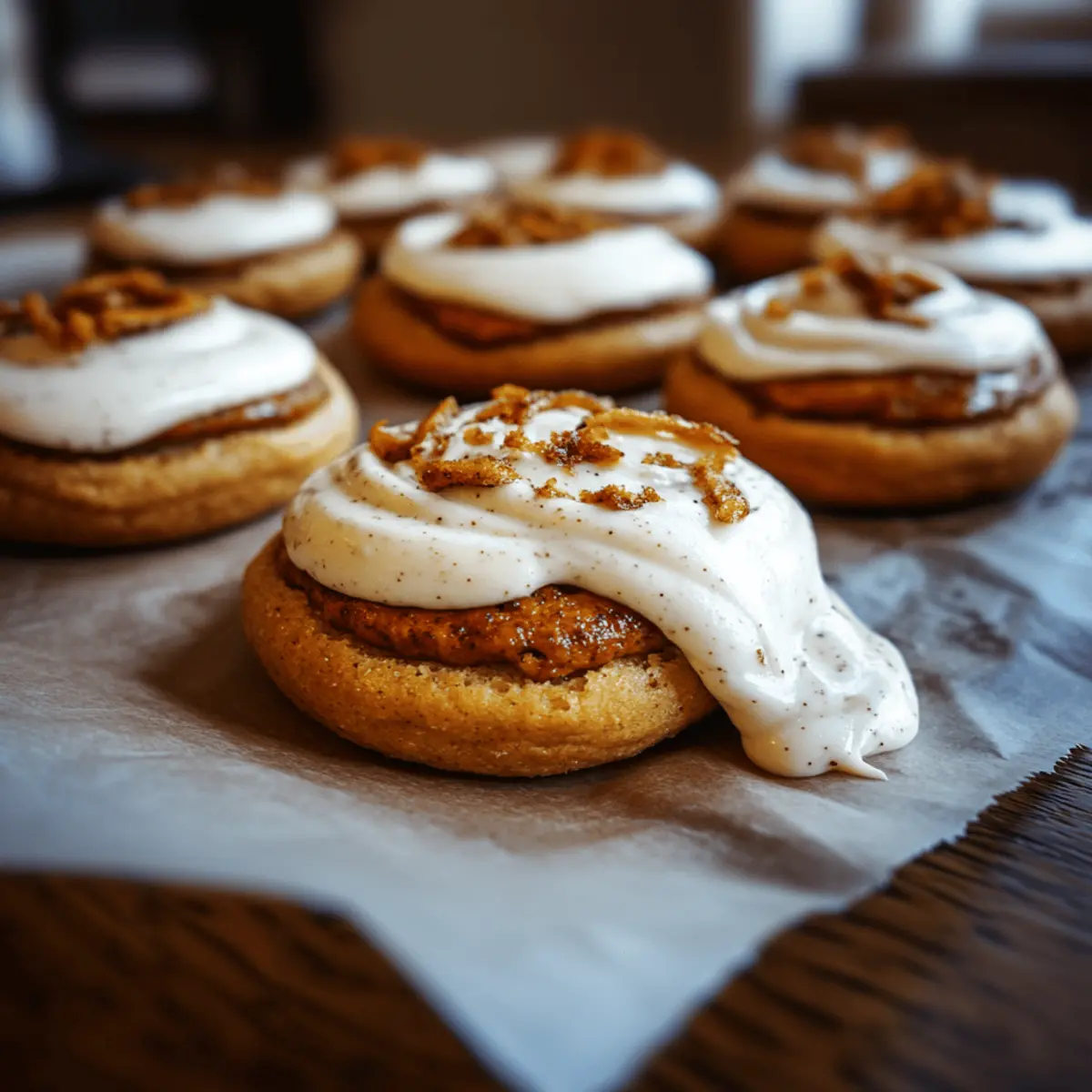 Pumpkin Sugar Cookies with Cream Cheese Frosting