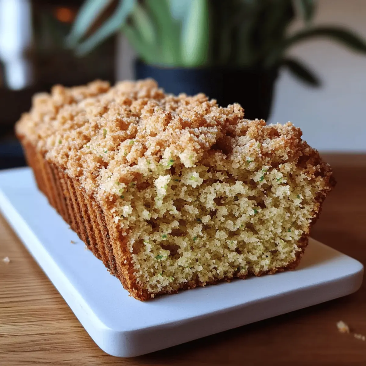 Cinnamon Streusel Topped Zucchini Bread
