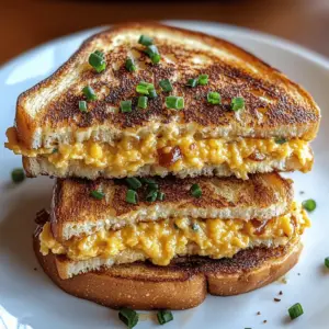 Grilled Cheese with Scrambled Eggs and Bacon