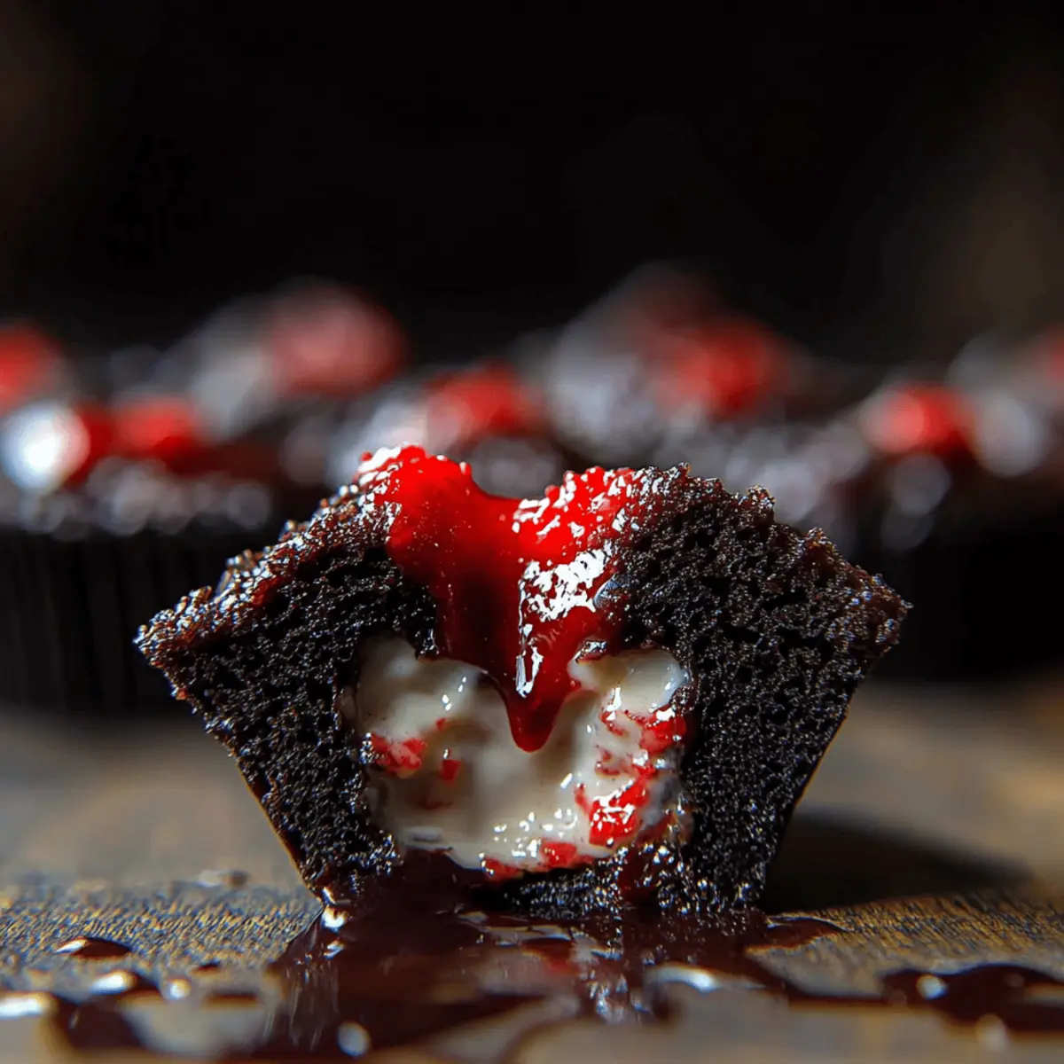 Bleeding Black Cupcakes
