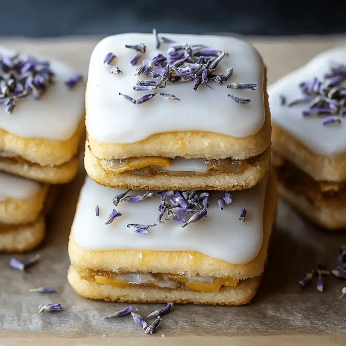 Iced Lemon Lavender Shortbread Cookies