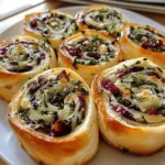 Cranberry Feta Pinwheels with Cream Cheese