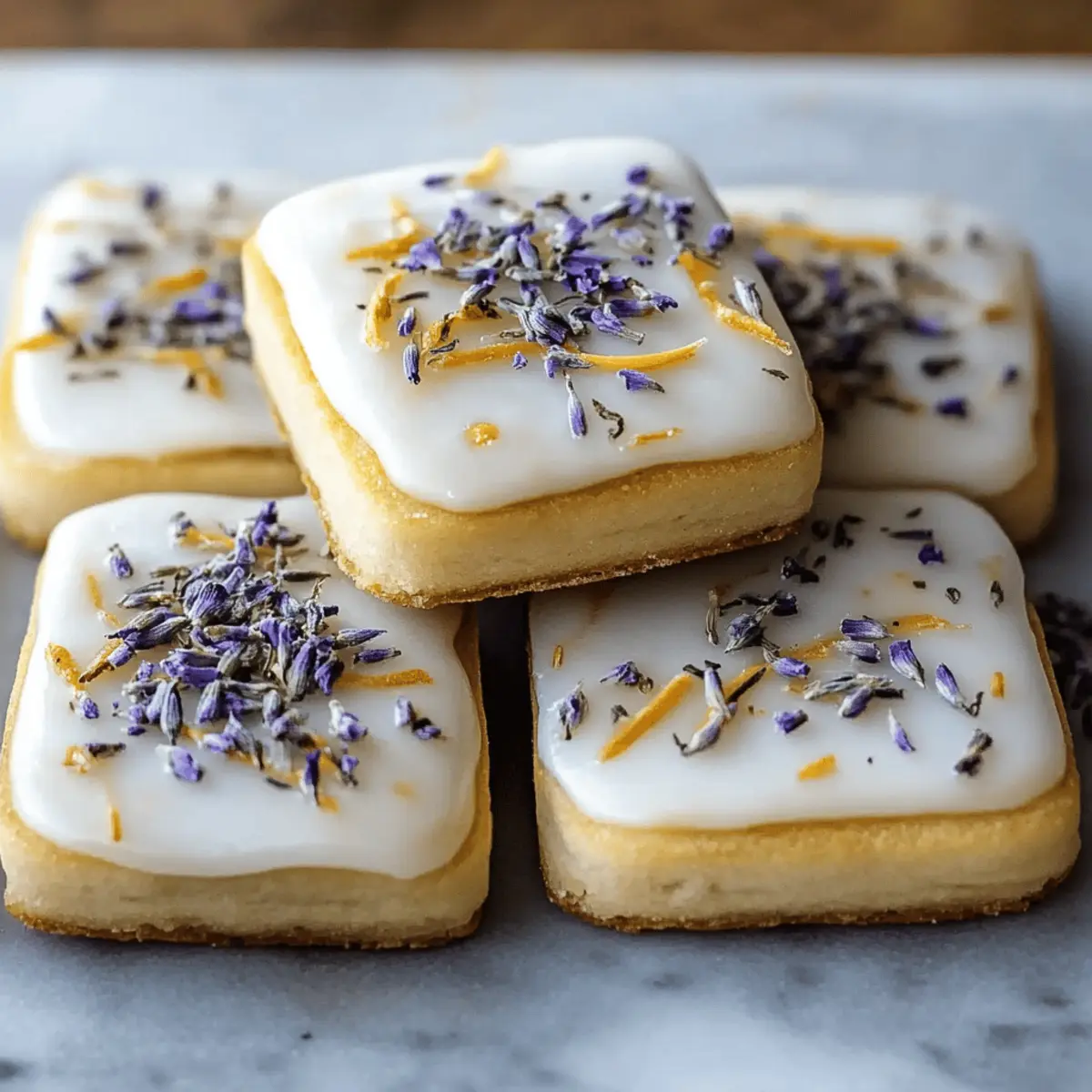 Iced Lemon Lavender Shortbread Cookies
