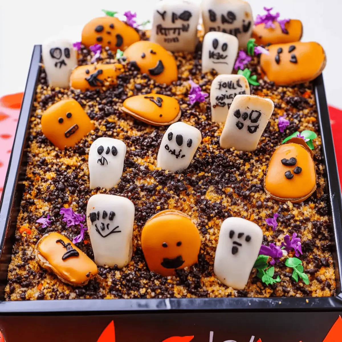 Halloween Graveyard Chocolate Poke Cake