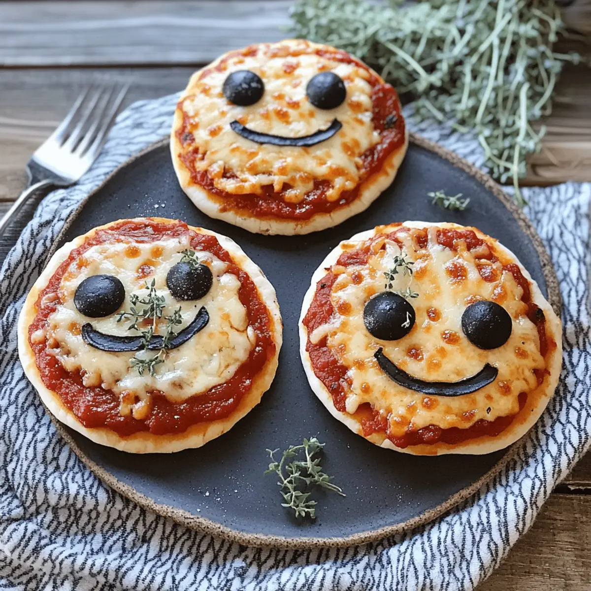 Halloween Mini Pizzas