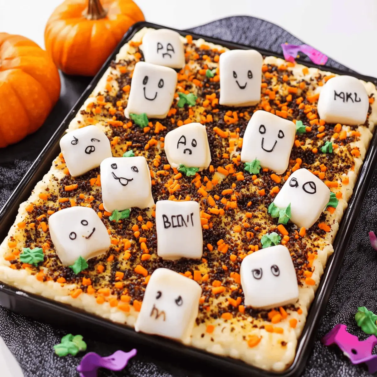 Halloween Graveyard Chocolate Poke Cake