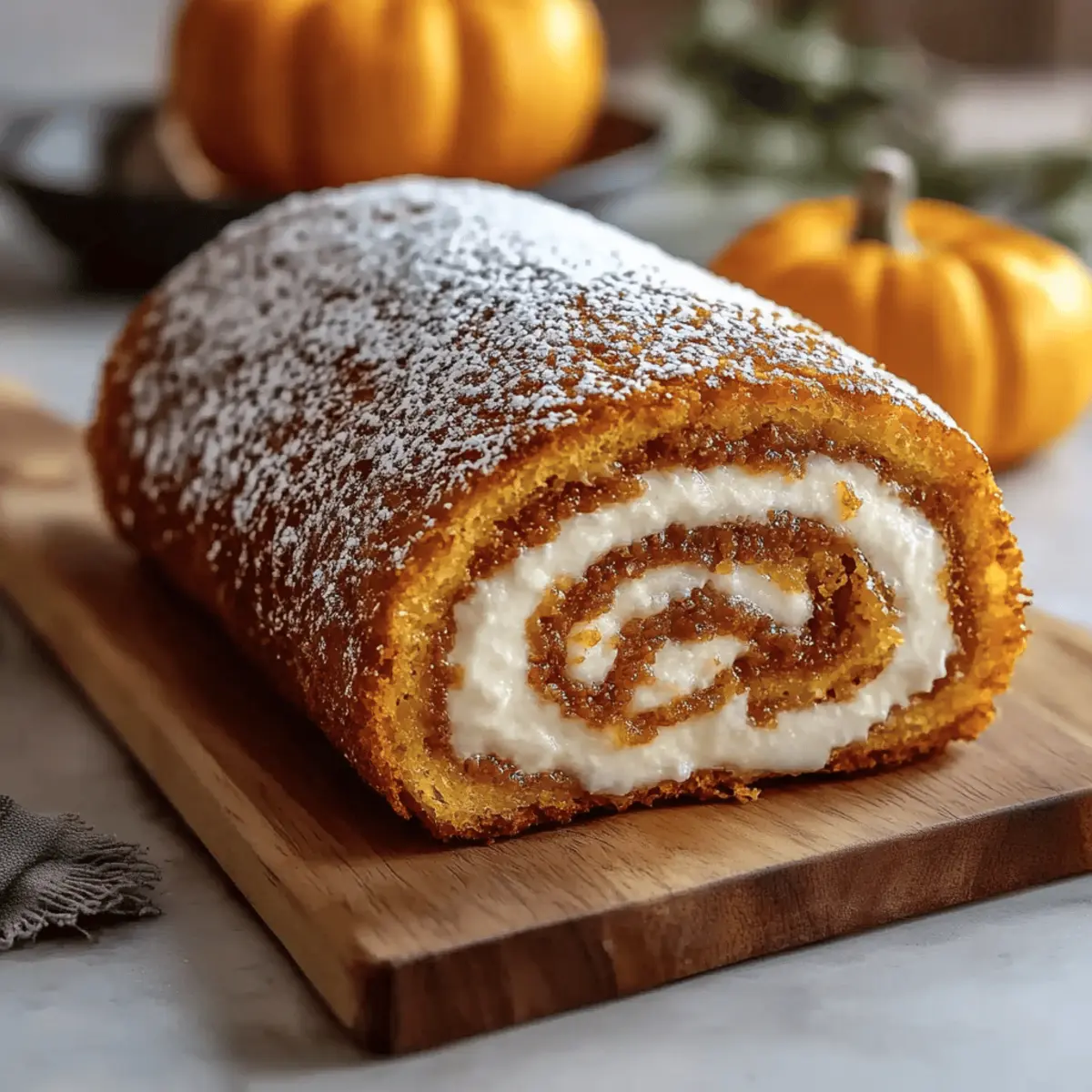 Fall Pumpkin Spice Roll Cake