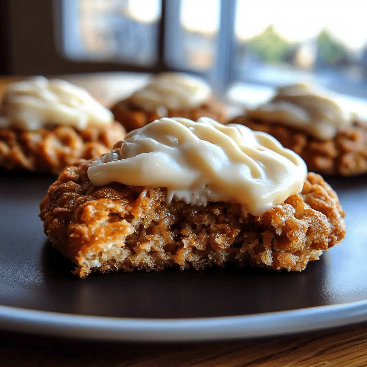 Soft Chewy Pumpkin Oatmeal Cookies Maple Frosting