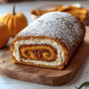 Fall Pumpkin Spice Roll Cake