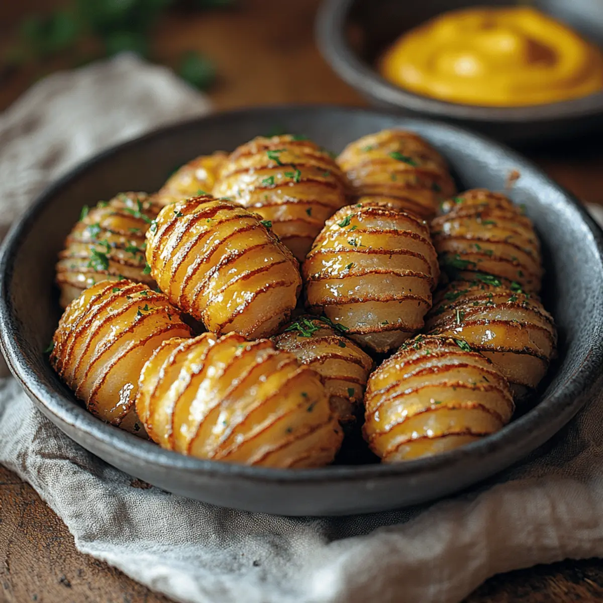 Oven-Baked Mini Hasselback Potatoes with Vegan Cajun Mayo